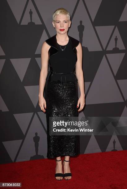 Michelle Williams attends the Academy of Motion Picture Arts and Sciences' 9th Annual Governors Awards at The Ray Dolby Ballroom at Hollywood &...