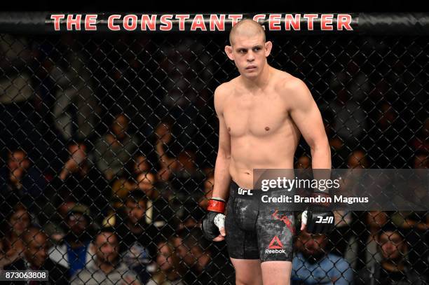 Joe Lauzon stands in his corner prior to facing Clay Guida in their lightweight bout during the UFC Fight Night event inside the Ted Constant...