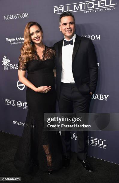 Jessica Alba and Cash Warren attend the 2017 Baby2Baby Gala at 3LABS on November 11, 2017 in Culver City, California.