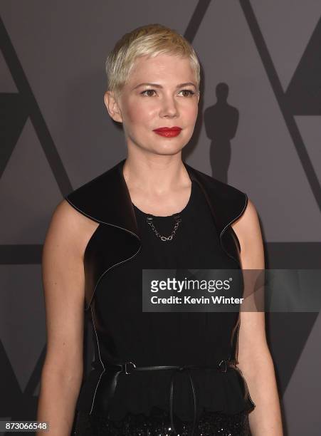 Michelle Williams attends the Academy of Motion Picture Arts and Sciences' 9th Annual Governors Awards at The Ray Dolby Ballroom at Hollywood &...