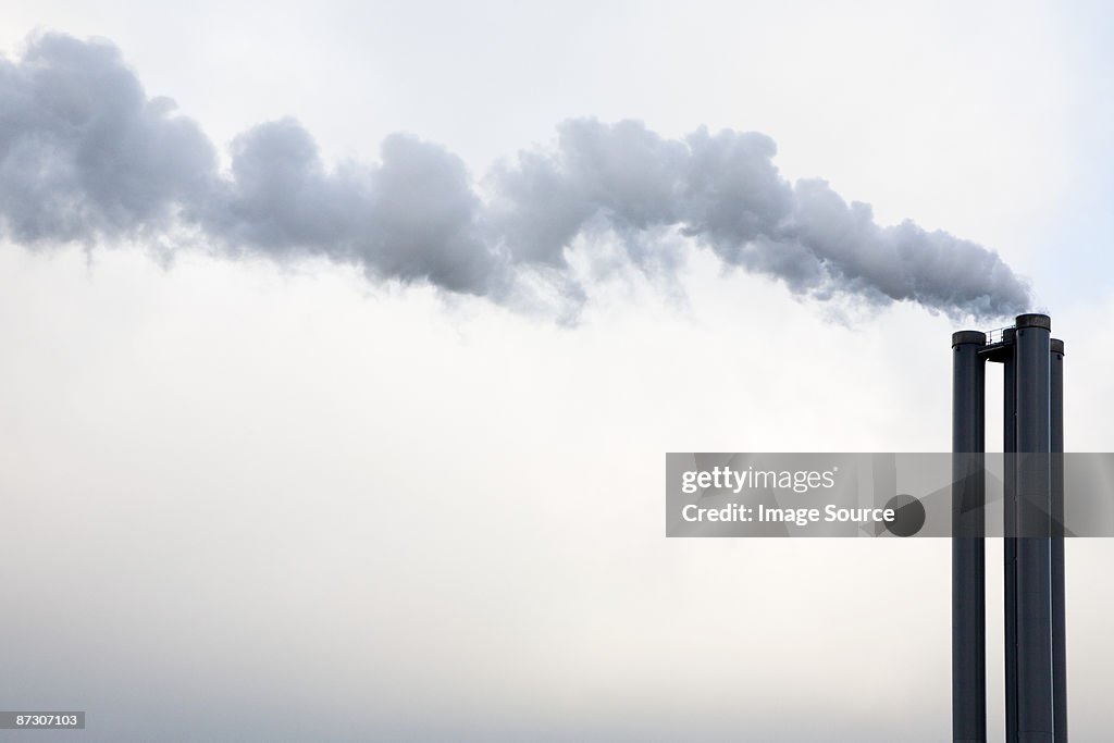 Smoke coming from industrial chimney