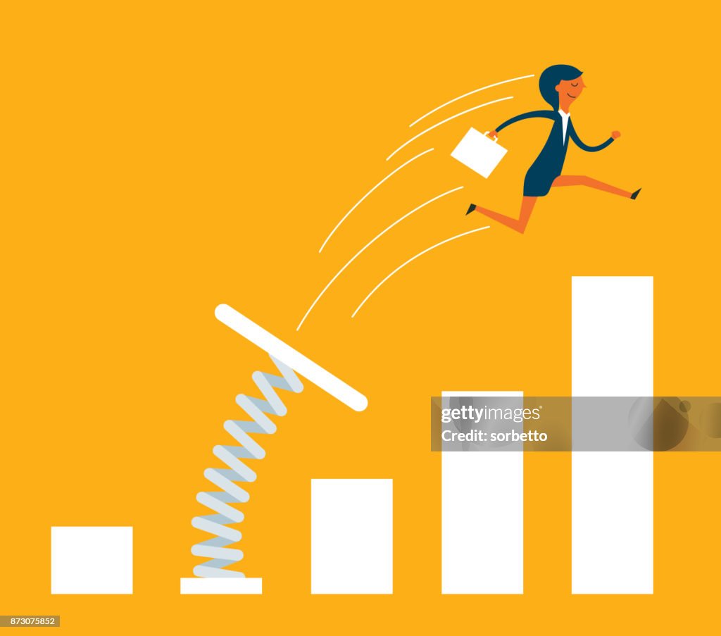 Femme d’affaires saut du tremplin