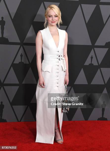 Emma Stone arrives at the Academy Of Motion Picture Arts And Sciences' 9th Annual Governors Awards at The Ray Dolby Ballroom at Hollywood & Highland...