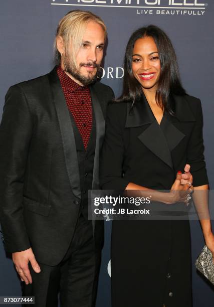 Marco Perego and Zoe Saldana attend the 2017 Baby2Baby Gala on November 11, 2017 in Los Angeles, California.