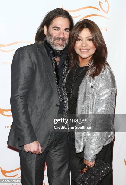 Singer John M. Cusimano and TV personality Rachael Ray attend the 2017 A Funny Thing Happened on the Way to Cure Parkinson's event at the Hilton New...