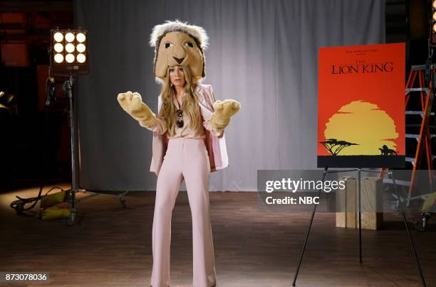 Episode 1730 -- Pictured: Melissa Villaseñor as Celine Dion during "Lion King Auditions" on Saturday, November 11, 2017 --