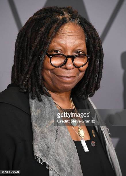 Whoopi Goldberg arrives at the Academy Of Motion Picture Arts And Sciences' 9th Annual Governors Awards at The Ray Dolby Ballroom at Hollywood &...