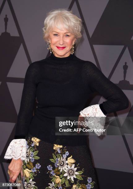 Actress Helen Mirren attends the 2017 Governors Awards, on November 11 in Hollywood, California. / AFP PHOTO / VALERIE MACON