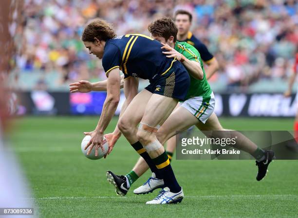 Ben Brown of Australia during game one of the International Rules Series between Australia and Ireland at Adelaide Oval on November 12, 2017 in...