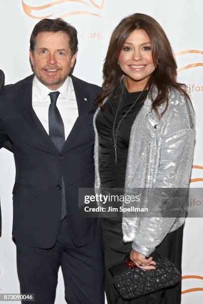 Actor Michael J. Fox and TV personality Rachael Ray attend the 2017 A Funny Thing Happened on the Way to Cure Parkinson's event at the Hilton New...