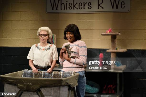 Episode 1730 -- Pictured: Kate McKinnon, Tiffany Haddish during "Whiskers R We" in Studio 8H on Saturday, November 11, 2017 --