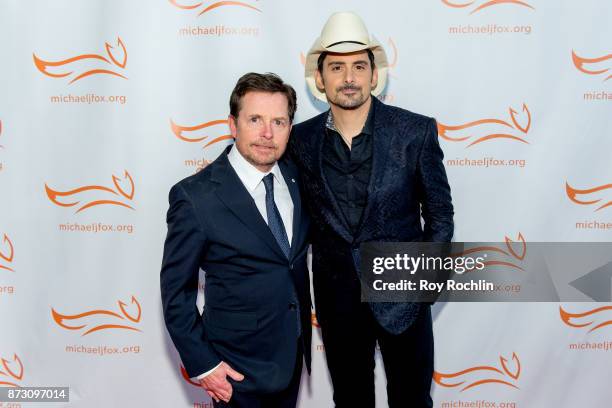 Michael J. Fox and Brad Paisley attend the 2017 a funny thing happened on the way to cure Parkinson's benefitting The Michael J. Fox Foundation at...