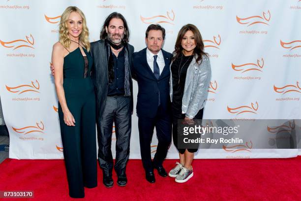 Tracy Pollan, John M. Cusimano, Michael J. Fox and Rachael Ray attend the 2017 a funny thing happened on the way to cure Parkinson's benefitting The...