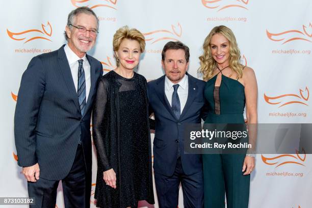 Garry Trudeau, Jane Pauley, Michael J. Fox and Tracy Pollan attend the 2017 a funny thing happened on the way to cure Parkinson's benefitting The...