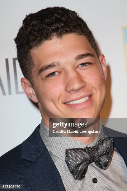 Max Guinn arrives at the Evening with WildAid at the Beverly Wilshire Four Seasons Hotel on November 11, 2017 in Beverly Hills, California.