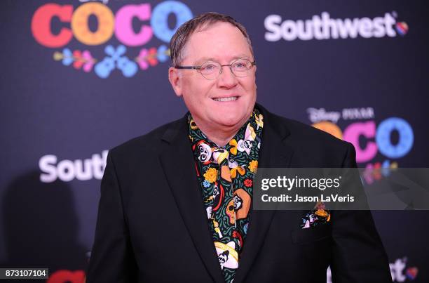 John Lasseter attends the premiere of "Coco" at El Capitan Theatre on November 8, 2017 in Los Angeles, California.