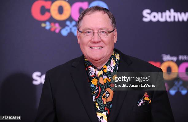 John Lasseter attends the premiere of "Coco" at El Capitan Theatre on November 8, 2017 in Los Angeles, California.