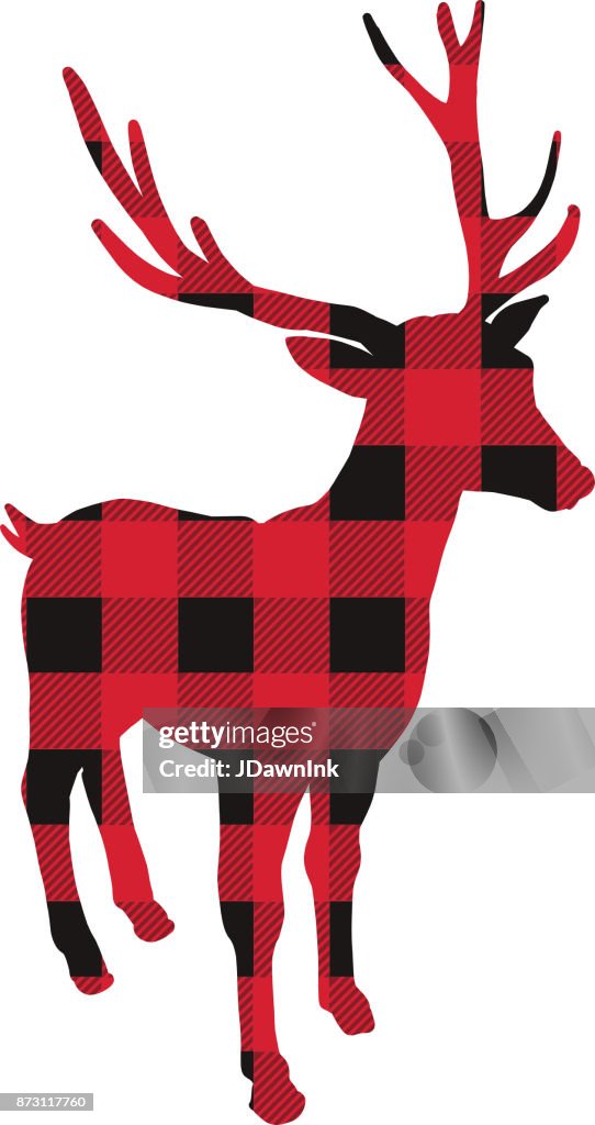 Deer with plaid texture