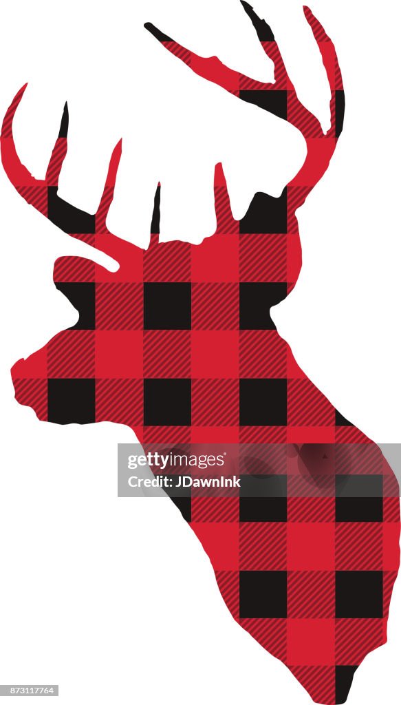 Deer with plaid texture