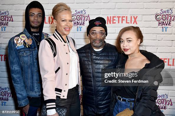 Jackson Lee, Tonya Lewis Lee, Spike Lee and Satchel Lee attend the