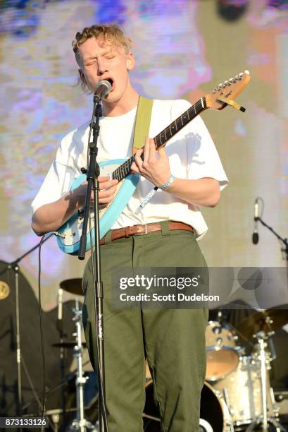 Singer George van den Broek of the band Yellow Days performs onstage during the Tropicalia Music and Taco Festival at Queen Mary Events Park on...