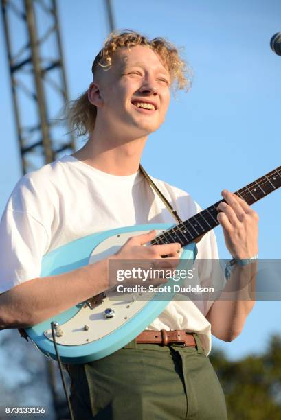 Singer George van den Broek of the band Yellow Days performs onstage during the Tropicalia Music and Taco Festival at Queen Mary Events Park on...