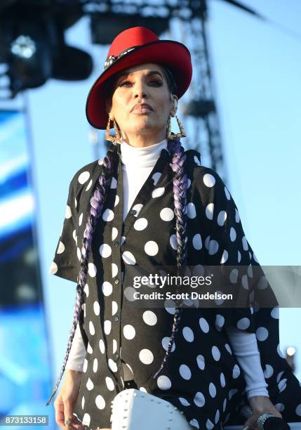 Singer Ivy Queen performs onstage during the Tropicalia Music and Taco Festival at Queen Mary Events Park on November 11, 2017 in Long Beach,...