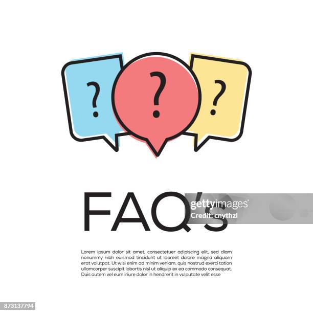 faq's concept - computer confused stock illustrations