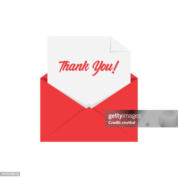 thank you! concept - thank you note stock illustrations