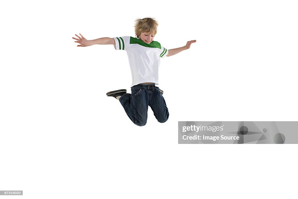A boy jumping