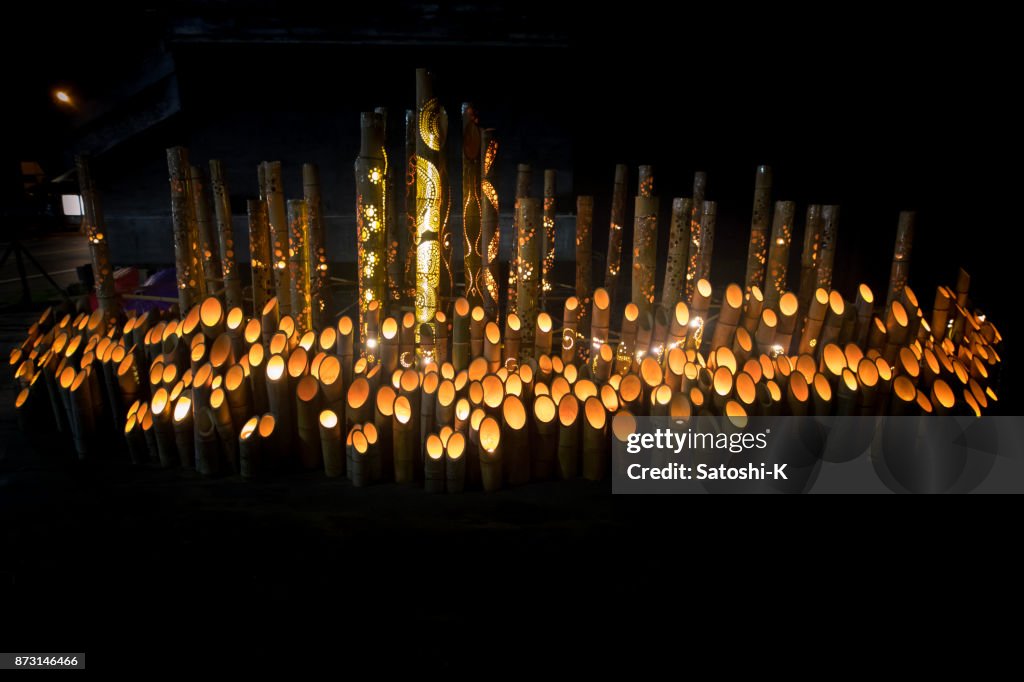 Bamboo candle lights