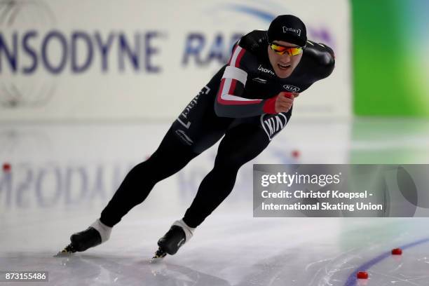 Vincent de Haitre of Canada competes during the men 1500m Division A race on Day Two during the ISU World Cup Speed Skating at the Thialf on November...