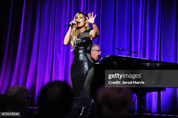 Pia Toscano performs at 'Evening With WildAid' at the Beverly Wilshire Four Seasons Hotel on November 11, 2017 in Beverly Hills, California.