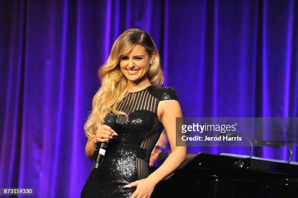 Pia Toscano performs at 'Evening With WildAid' at the Beverly Wilshire Four Seasons Hotel on November 11, 2017 in Beverly Hills, California.