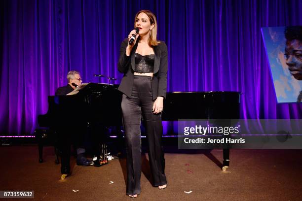 Katharine McPhee performs at 'Evening With WildAid' at the Beverly Wilshire Four Seasons Hotel on November 11, 2017 in Beverly Hills, California.