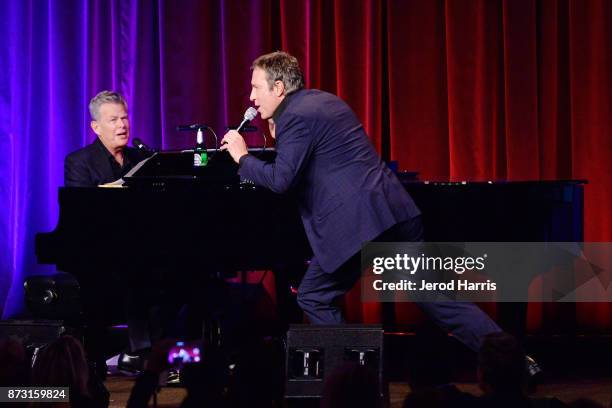 David Foster and John Corbett perform at 'Evening With WildAid' at the Beverly Wilshire Four Seasons Hotel on November 11, 2017 in Beverly Hills,...