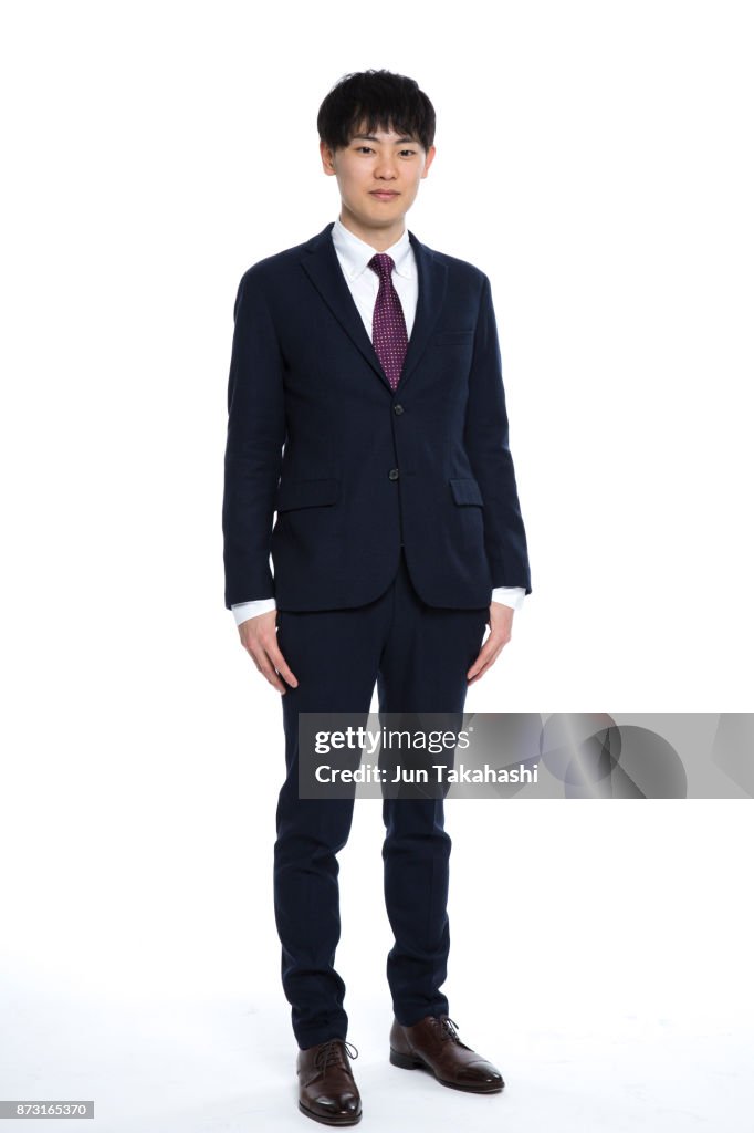 Japanese man on white back ground