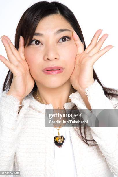 japanese woman on white back ground - beautiful lockets stock pictures, royalty-free photos & images