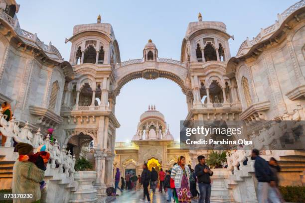 sri krishna-balaram mandir temple. vrindavan, india - mathura stock pictures, royalty-free photos & images