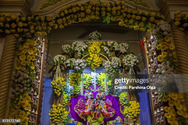 radha syamasundar at the temple on radhastami. vrindavan, india - mathura stock pictures, royalty-free photos & images