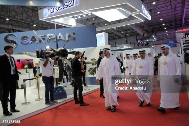 Crown Prince of Abu Dhabi Sheikh Mohammed bin Zayed Al Nahyan attends the Dubai Airshow 2017 at Al Maktoum International Airport in Dubai, United...