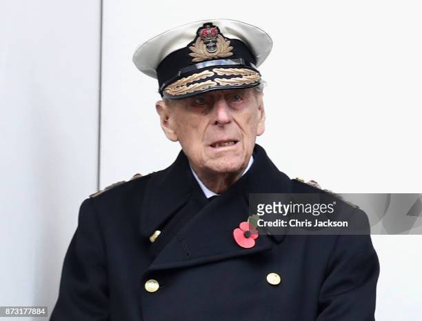 Prince Philip, Duke of Edinburghl during the annual Remembrance Sunday memorial on November 12, 2017 in London, England. The Prince of Wales, senior...
