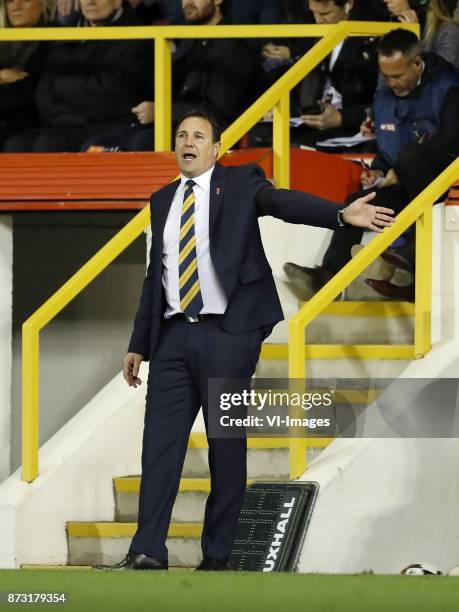 Coach Malky Mackay of Scotland during the friendly match between Scotland and The Netherlands on November 09, 2017 at Pittodrie Stadium in Aberdeen,...