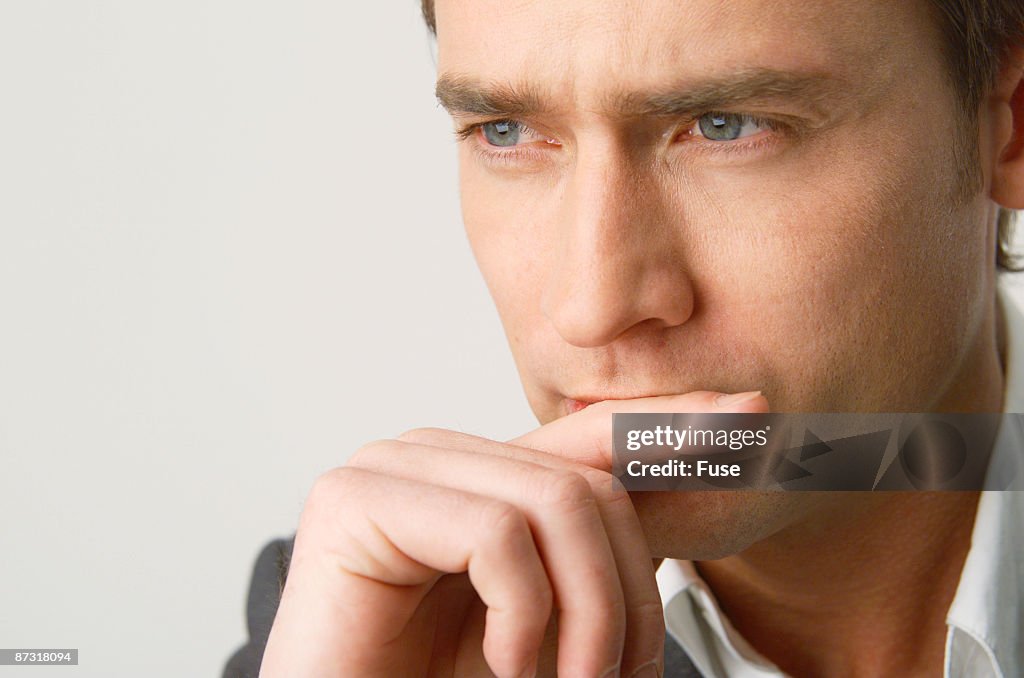 Pensive Example Sentence Man With Pensive Expression High-Res Stock Photo - Getty Images