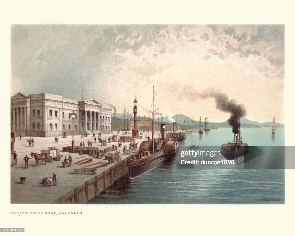 Custom House Quay, Greenock, Scotland, 19th Century