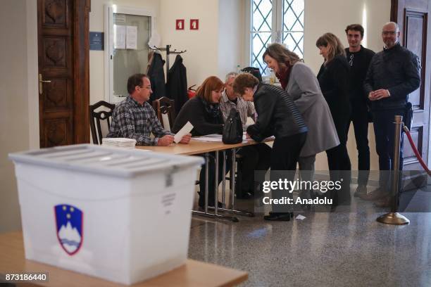 Voter casts ballot during the second round of the Presidential Election in Sempeter pri Nova Gorica, Slovenia on November 12, 2017