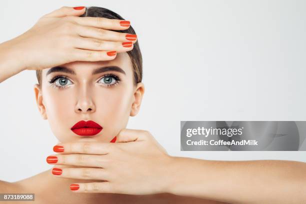 professional make-up - nails beauty stock pictures, royalty-free photos & images