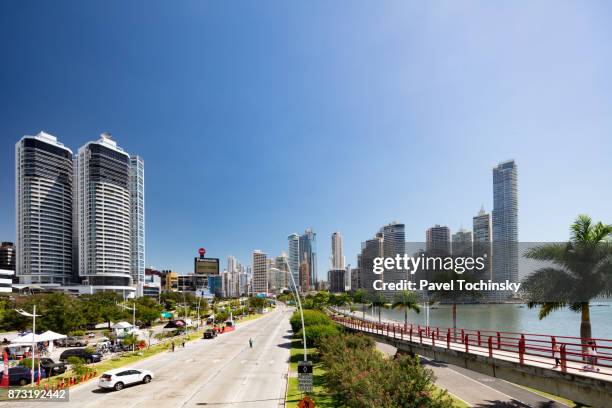 residential condominiums along the avenida balboa, panama city - tax haven stock pictures, royalty-free photos & images