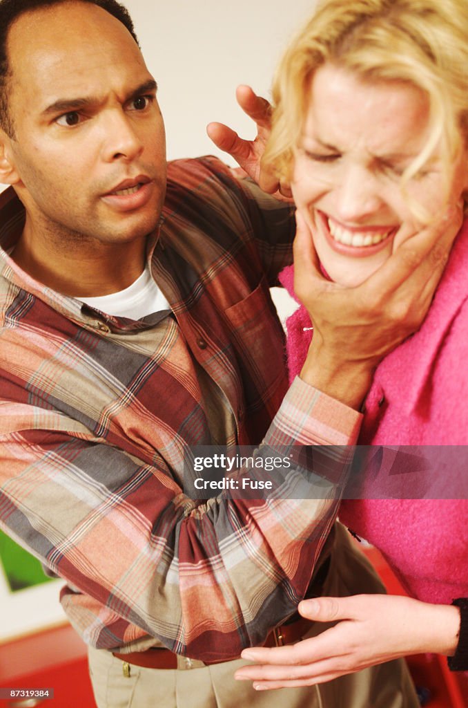 Young couple fighting