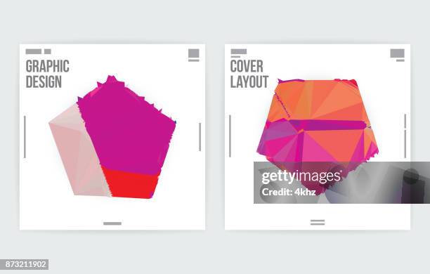 abstract poster background minimal graphic design template - pentagon background stock illustrations